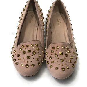 ‼️SALE‼️ Wanted Pink Gold Studded Heel Flat